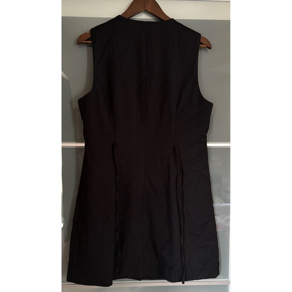 Abercrombie Fitch A&F Mara High Neck Black Button Front Vest Mini Dress Large - Picture 6 of 10